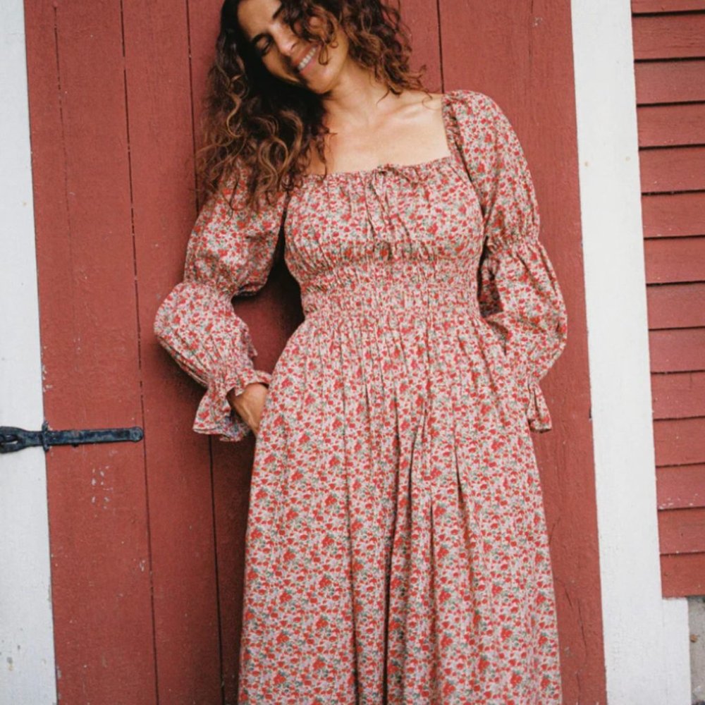 Christy Dawn Red Floral Maxi Dress